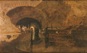 Hommes et barges à l
