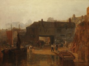 Saltash avec le bac à eau, Cornouailles, 1811