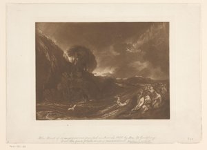 Paysage orageux avec inondation et naufragés (Landschapsstudies, Liber Studiorum) - Joseph Mallord William Turner