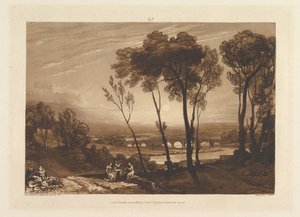 Le pont à moyenne distance, Liber Studiorum, partie III, planche 13 - Joseph Mallord William Turner