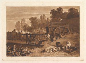 La Cour de ferme avec le coq, Liber Studiorum, partie IV, planche 17, 29 mars 1809 - Joseph Mallord William Turner