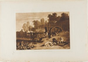 La cour de la ferme avec le coq, planche 17 de Liber Studiorum - Joseph Mallord William Turner