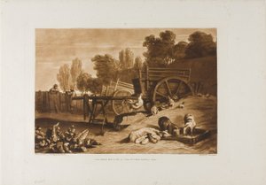 La cour de ferme avec le coq, planche 17 de Liber Studiorum - Joseph Mallord William Turner