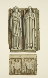 Effigies sur la tombe de Thomas Rowley et de sa femme dans la crypte de l
