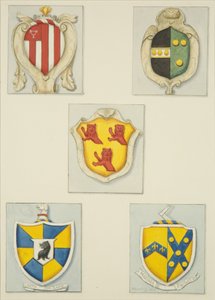 Cinq blasons des monuments de l
