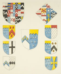 Blason héraldique sur le monument de Newton dans la cathédrale de Bristol