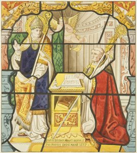 Vitrail dans la fenêtre de la sacristie de Saint-Marc, incluant Saint-Nicolas - Joseph Manning