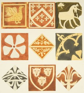 Carreaux dans la salle de la sacristie et diverses parties du sol de la Cathédrale de Bristol - Joseph Manning