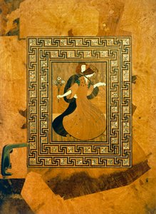 Scène galante, incrustation décorative sur la porte de la salle de musique, dessin de Joseph Maria Olbrich (1867-1908), Vienne, Autriche - Joseph Maria Olbrich