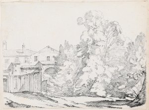 Arbres cachant une maison construite sur des ruines anciennes