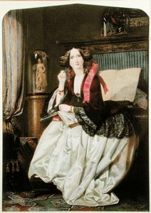 Miss Ashton assise au piano - Joseph Middleton Jopling