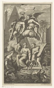 Hercule couronné par Victoria (Page de titre pour: Cornelis de Bruyn, Reizen, 1698)
