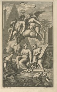 Hercule couronné par Victoria (Page de titre pour : Cornelis de Bruyn, Voyages de Cornelis de Bruyn, à travers les parties les plus célèbres de l