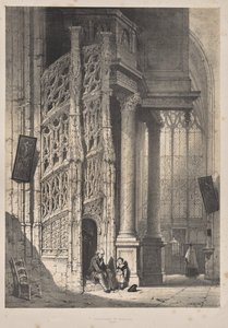 Architecture du Moyen Âge: Escalier, St. Maclou, Rouen - Joseph Nash