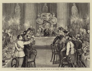 Banquet à la Mansion House donné par le Lord Maire à Sir Garnet Wolseley et aux officiers - Joseph Nash