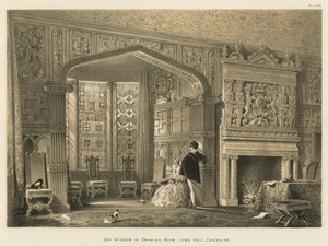 Baie vitrée dans le salon, Lyme Hall, Cheshire