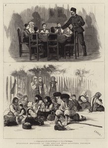 Réfugiés bulgares au quartier général serbe, Parakjin - Joseph Nash