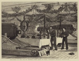 Noël dans la mer de Marmara, pont des messes du HMS Achilles en attente d