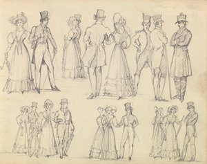 Hommes et femmes à la mode conversant