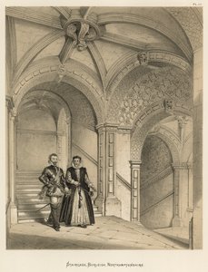 Escalier, Burleigh, Northamptonshire - Joseph Nash