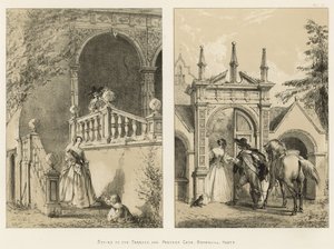 Escaliers vers la terrasse et porte postern, Bramshill, Hants