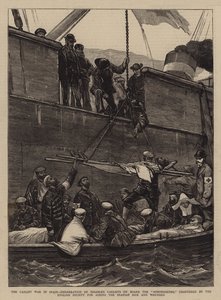 La Guerre carliste en Espagne, embarquement des carlistes handicapés à bord du Somorrostro, affrété par la Société anglaise pour aider les malades et blessés espagnols - Joseph Nash