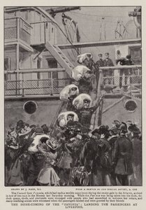 Le retour du Pavonia, débarquement des passagers à Liverpool - Joseph Nash