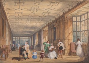 La longue galerie, Haddon Hall, Derbyshire - Joseph Nash