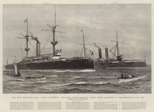 Les nouveaux cuirassés, HMS Royal Sovereign et HMS Royal Arthur lancés à Portsmouth par la reine jeudi