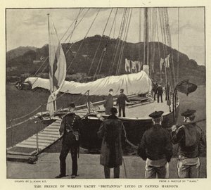 Le Yacht Britannia du Prince de Galles dans le port de Cannes - Joseph Nash