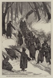 Avec les Russes et le général Rauch, traînant des canons sur une pente montagneuse - Joseph Nash
