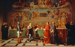 Galileo Galilei (1564-1642) devant les membres du Saint-Office au Vatican en 1633, 1847 - Joseph Nicolas Robert Fleury