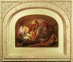 Comment un ange a ramé Sir Galahad à travers Dern Mere - Joseph Noel Paton