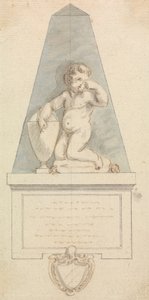 Tombe : Chérubin pleurant près d