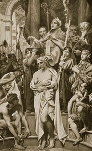 Le baptême de Clovis, Reims, 496 après J.-C., illustration de 
