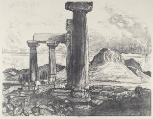 Acro, Corinthe depuis Corinthe - Joseph Pennell