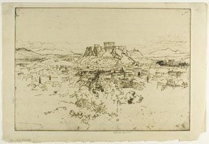 Athènes depuis le mont Lybacettus - Joseph Pennell