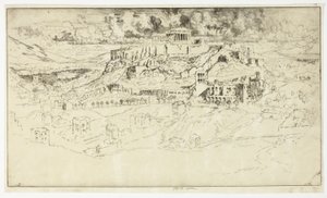 Athènes depuis la tombe de Philopotes - Joseph Pennell