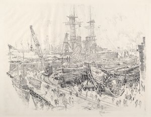 Construction de Chasseurs de Sous-marins - Joseph Pennell