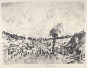 Construction du camp, 1917 - Joseph Pennell