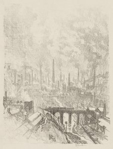 Travail de guerre anglais : Ville des munitions, n° 1 - Joseph Pennell