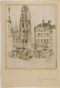 Marché aux fleurs et Tour de Beurre, Rouen