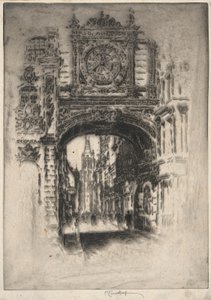 Grosse Horloge; Rouen - Joseph Pennell