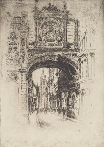 Grosse Horloge, Rouen, 1907 - Joseph Pennell