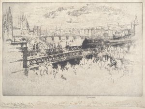 Londres sur le pont de Charing Cross - Joseph Pennell
