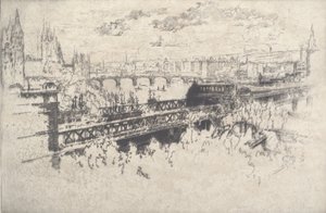 Londres sur le pont de Charing Cross, 1910 - Joseph Pennell