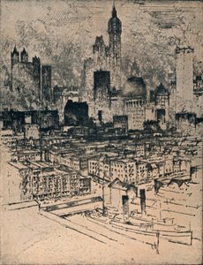 New York depuis le pont de Brooklyn, vers 1908