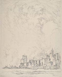 New York depuis Brooklyn - Joseph Pennell