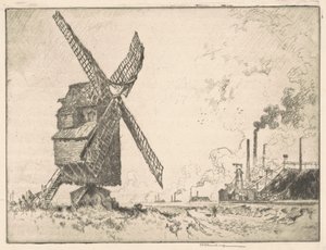 Anciens et nouveaux moulins, Valenciennes - Joseph Pennell