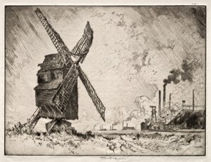 Vieux et nouveaux moulins, Valenciennes, France - Joseph Pennell